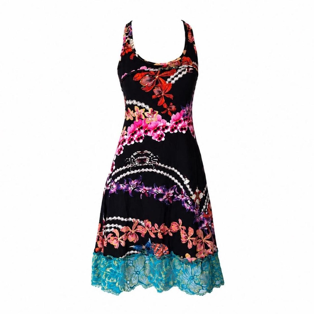 Cavalli Vintage Seashell Dress w/ Lace Trim